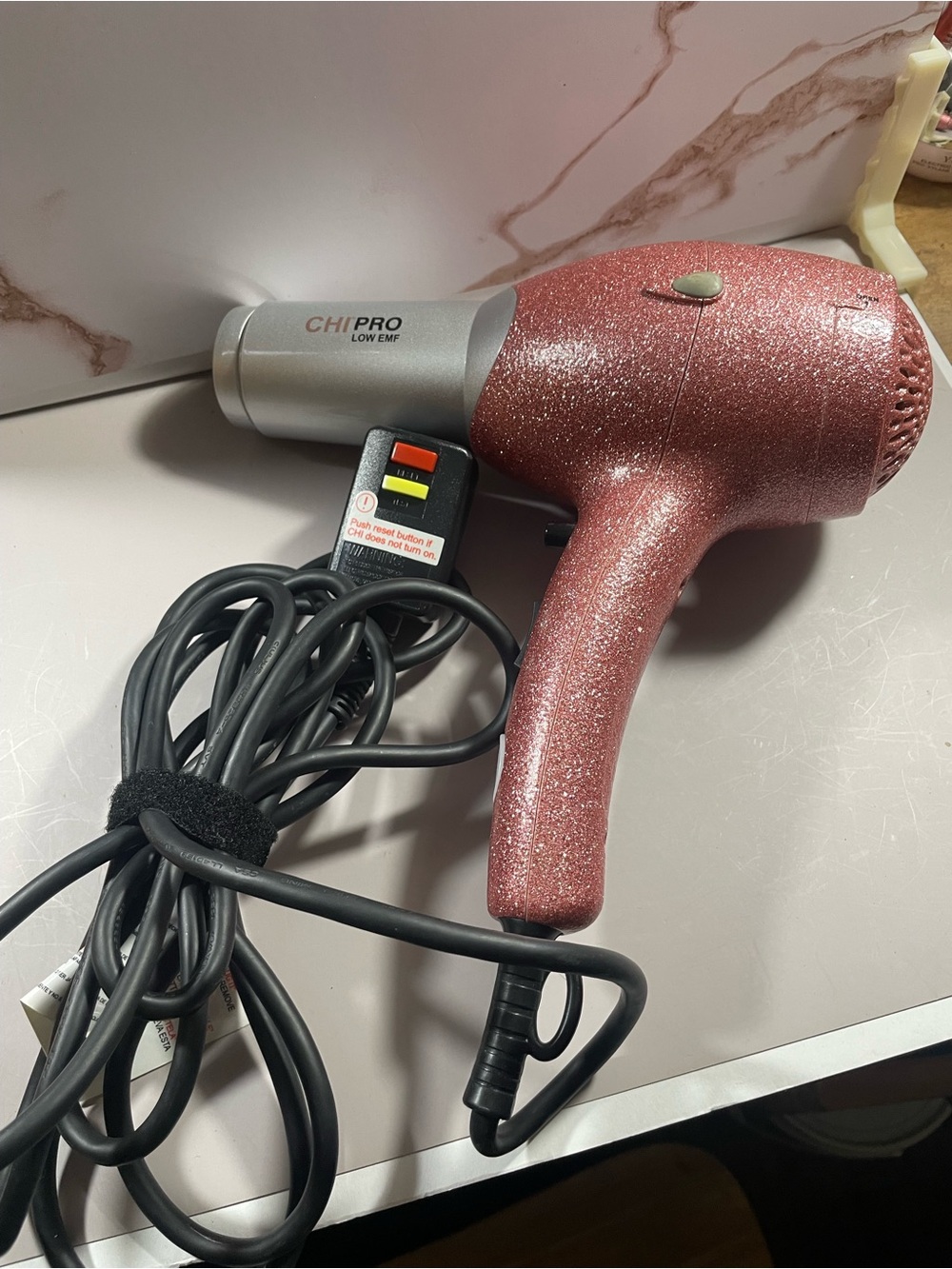 CHI PRO Pink Glitter Low EMF Hair Dryer